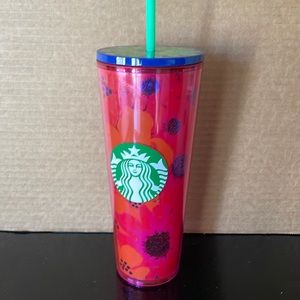 Starbucks New 2022 Release Blooms Pink Blue Tumbler Cold Cup Venti 24oz